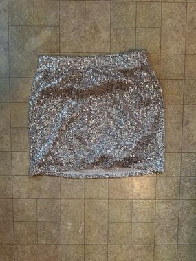 love on a hanger Silver Sequin Mini Skirt